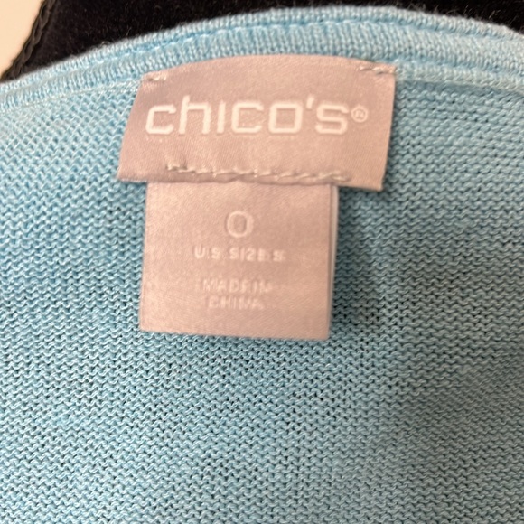 Chico’s size 0. Small Tassel trim pullover in tranquil blue - Picture 8 of 9